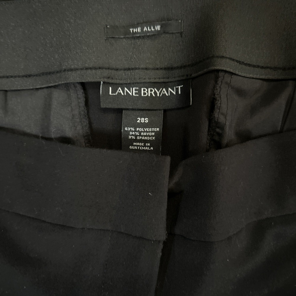 Lane Bryant Women's Dress Pants Black Solid Rayon Nylon Spandex Size 28S